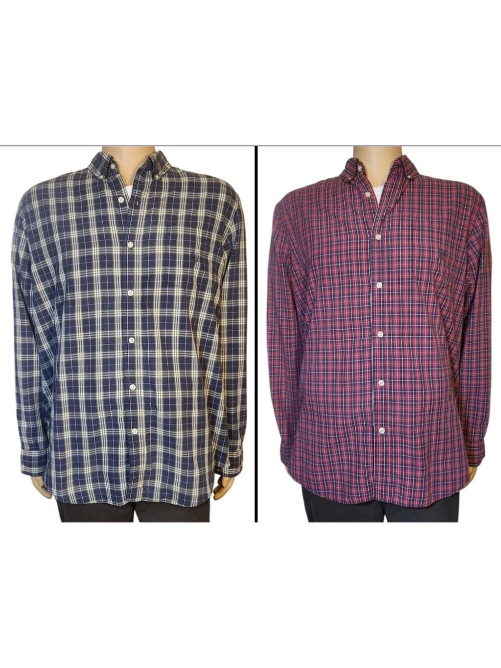 Lot Of 2 Chaps Men’s Shirts Size XL Long Sleeve Button Down Collar